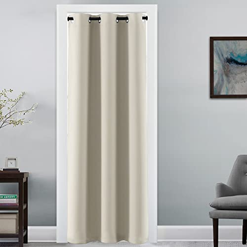 H.VERSAILTEX Doorway Curtain Blackout Closet Door Curtain Room Divider Window Treatment Curtain for Bedroom Thermal Insulated Privacy Drape Soundproof Grommet, 42 x 80 inches, 1 Panel, Cream - color: Ivory/Cream, size: 42"W x 80"L (Pack of 1)