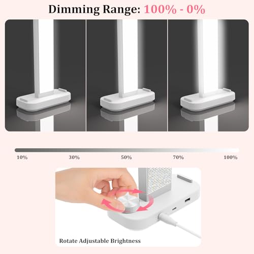 iVict Nail Desk Lamp, 34" Nails Tech Light with Phone Stand, 0-100% Adjustable Brightness, 3000K-6000K Color Temperature Led Desk lamp for Nail, Tattoos, Eyebrows, Beauty(Diamond, Large) - color: Diamond