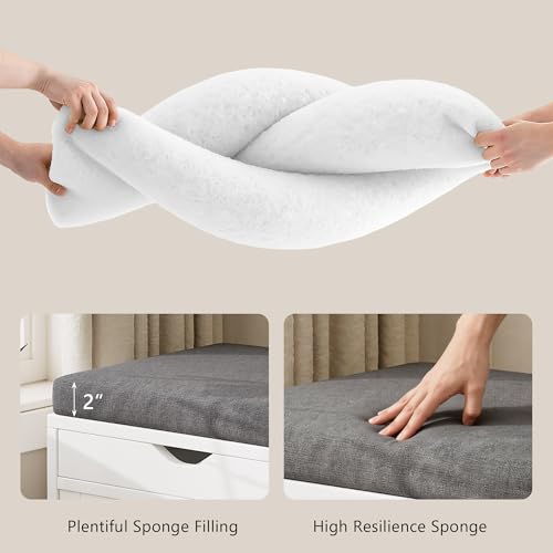 iPormis Shoe Storage Bench,40" Wide 2-Tier Shoe Bench with Padded Seat Cushion and Lift Top Storage,Entryway Bench with Adjustable Shelf,Wooden End of Bed Bench,White - color: Cream White