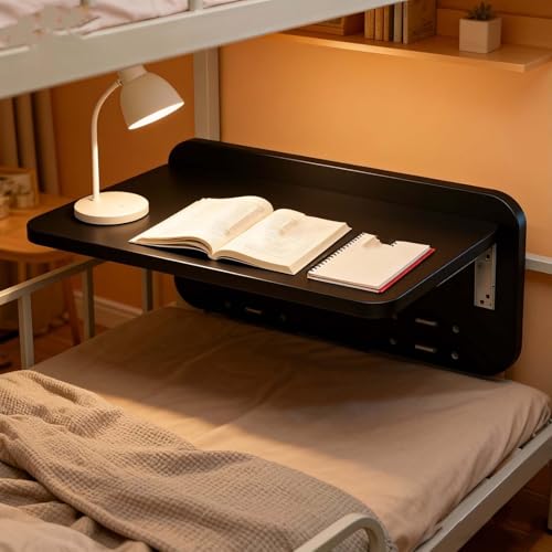 Wall Mounted Desk Folding, Fold Down Table Wall Mounted - Space-Saving Foldable Table for Bedroom, Dorm & Apartment(Black)