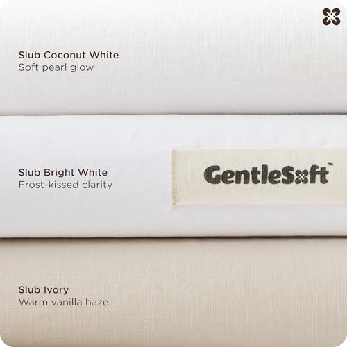 Bedsure PureWoven 100% Cotton Slub Weave Duvet Cover Set, Twin Size, 2-PC | Luxury Linen-Like Textured Bedding Set, Double-Stitched, Easy to Change with Zipper Closure, Slub Coconut White, 68" x 90" - color: 30 - Slub Coconut White (No Comforter), size: T