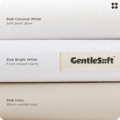 Bedsure PureWoven 100% Cotton Slub Weave Duvet Cover Set, Twin Size, 2-PC | Luxury Linen-Like Textured Bedding Set, Double-Stitched, Easy to Change with Zipper Closure, Slub Coconut White, 68" x 90" - color: 30 - Slub Coconut White (No Comforter), size: T
