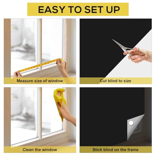 Blackout Curtains 100% Blackout Blinds Window Cover Portable Shades 118x57” | No Drill, Cuttable Fabric, Temporary Blinds, Indoor Window Shades, Bedroom Nursery RV Travel, Sun Blocker, Room Darkening - size: 57"W x 118"L (Pack of 1)