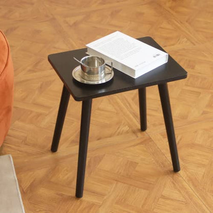AWASEN Side Table, Small Black End Table for Living Room Bedroom Office Small Spaces, Modern Accent Side Table Nightstand with Solid Wood, Easy Assembly, (Black) - color: Black