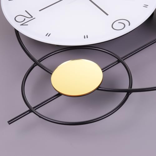 Large Modern Wall Clock for Living Room Decor 24 Inch Big Decorative Black Metal Wall Clock with Pendulum for Home Bedroom Kitchen Office Battery Operated Non Ticking Decoration Clocks Wall - style: Contemporary