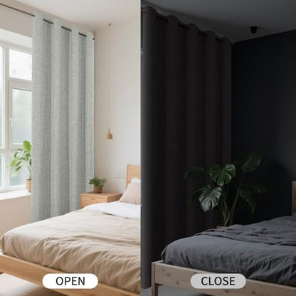 CUCRAF 100% Blackout Window Curtains 54 inches Long 2 Panels Set, Faux Linen Look Thermal Insulated Grommet Drapes, Room Darkening Curtain for Bedroom Living Room(W52 x L54 Inch, Grey Green) - color: Grey Green, size: 52"W x 54"L (Pack of 2)