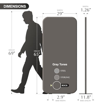 DECOLAB Standing Room Divider, Portable Separation Panel for 29"x65", Rock | Privacy Partition. For Home, Studio, Classroom, Resraurant, Office. Scratch Resistance. Breathable Fabric. - color: Rock