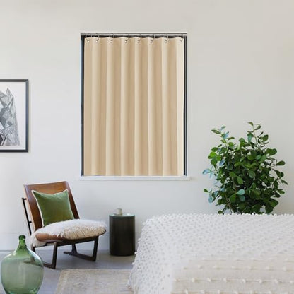 NICETOWN Biscotti Beige Room Darkening Kitchen Curtains 36 Inches Long | Farmhouse Small Window Drapes with Rings Energy Efficient Privacy Shades for Classroom Living Room, W38 x L36, 1 Panel - color: Biscotti Beige, size: 38"W x 36"L (Pack of 1)