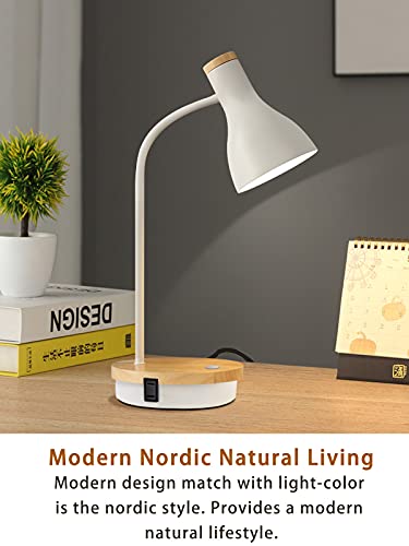 LALISU Metal Desk Lamp Wireless Charging Table Lamp Touch Reading Lights Arc Desk Lamps for Bedroom, 3 Way Dimmable Bedside Lamp with USB Charging Ports Lamp for Study Room and Office (Touch-White) - color: Touch-White