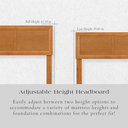 AFI, Sophia Adjustable Modern Full Wood Headboard, Light Toffee - color: Light Toffee, size: Full