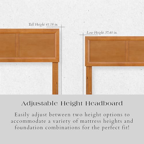 AFI, Sophia Adjustable Modern Twin Wood Headboard, Light Toffee - color: Light Toffee, size: Twin