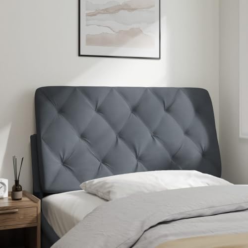 Wall-Mounted Headboard Cushion, 40.2-inch Velvet Upholstered Backrest Pillow for Single Bed, Removable Cover, Dark Grey Soft Reading Support for Bedroom Decor - size: 40.2 in