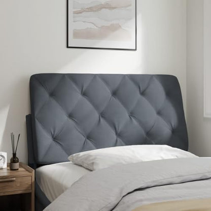 Wall-Mounted Headboard Cushion, 40.2-inch Velvet Upholstered Backrest Pillow for Single Bed, Removable Cover, Dark Grey Soft Reading Support for Bedroom Decor - size: 40.2 in