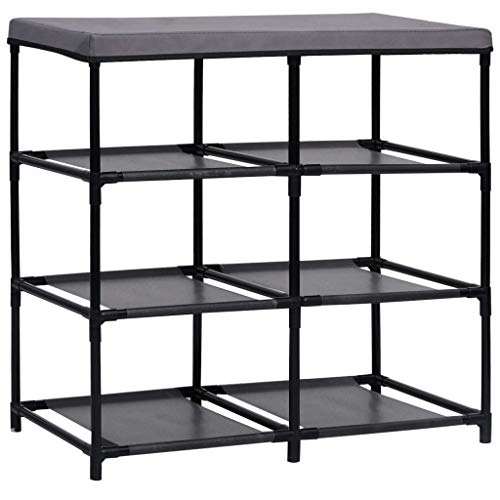 6-Drawer Storage Cabinet, Gray Steel and Fabric Organizer Unit for Bedroom, Living Room, Office, 21.7 inch Side Chest for Small Spaces