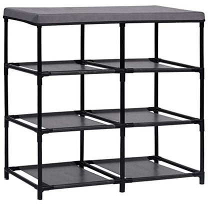 6-Drawer Storage Cabinet, Gray Steel and Fabric Organizer Unit for Bedroom, Living Room, Office, 21.7 inch Side Chest for Small Spaces