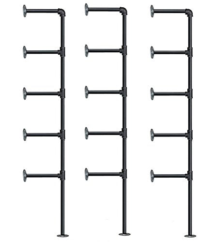 Industrial Retro Wall Mount Iron Pipe Shelf,DIY Open Bookshelf,Hung Bracket,Home Improvement Kitchen Shelves,Tool Utility Shelves, Office,Ceiling Mount Shelf - size: 12“Deep 3pcs