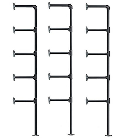 Industrial Retro Wall Mount Iron Pipe Shelf,DIY Open Bookshelf,Hung Bracket,Home Improvement Kitchen Shelves,Tool Utility Shelves, Office,Ceiling Mount Shelf - size: 12“Deep 3pcs