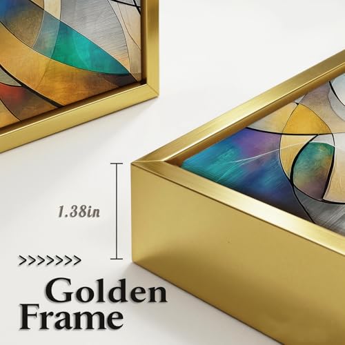 Phahey Vibrant Abstract Colorful Curve Wall Art, Framed & Ready to Hang with Hooks Intertwined Lines 20"x40" - color: Rainbow Lines, size: 100L x 50W cm