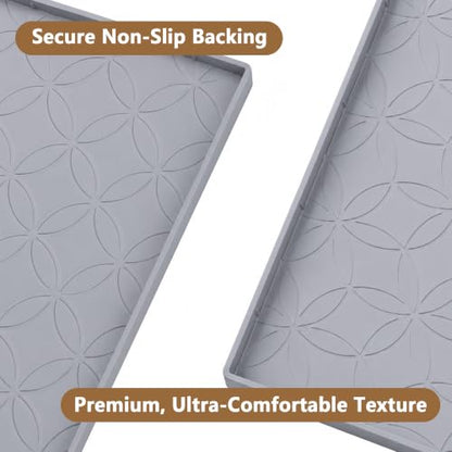 34"x22" Silicone Under Sink Mat Waterproof Cabinet Liner(Gray) | Leak-Proof Silicone Cabinet Protector with Raised Edges, Keeps Kitchen & Bathroom Cabinets Safe from Water Damage - color: Gray