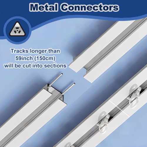 Thin Hidden Curtains Rails Ceiling Mounted Room Divider Curtain Track | Custom Size, Aluminum Heavy Duty Sliding Rod, for Offices Studio Apartments Shower(White,2M/6.6ft) - color: White, size: 2M/6.6ft