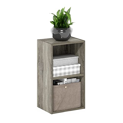 Furinno PASIR Book Shelf, 2-Tier Modern Bookshelf, Open Shelves Bookcase 9 x 12 x 21, Easy Assembly, for Living Room, Bedroom, Home Office, French Oak - color: French Oak, size: 2-Cube