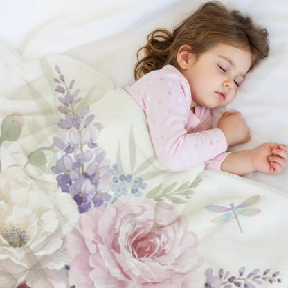 White Pink Purple Flower Blanket Soft Cozy Fluffy Blanket for Teen Girls Throws Bedding Decor for Camping Sofa 30 X 40 Inch - size: 30 × 40 inch