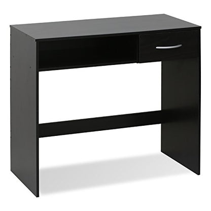 FURINNO JAYA Computer Study Desk with Drawer, Brown | Lower Shelf, Rectangular Computer Study Desk, Office Desk for Home Office, Bedroom - color: Espresso, size: With Drawer, 32.2 in. x 15.5 in.