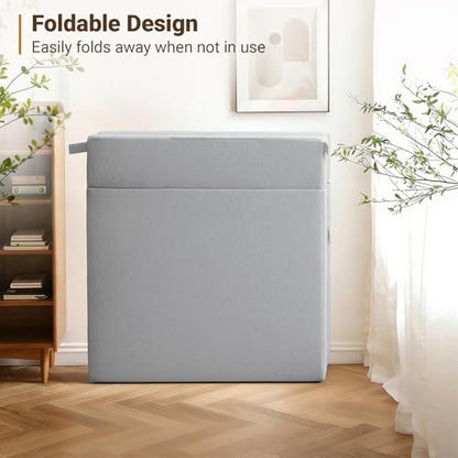 Folding Sofa Bed, Boneless Foldable Chair, Convertible Futon Sleeper Couch | Twin Lazy Floor Lounger Sofa Couch for Small Spaces, Dorm, Guest Room, Living Room, Apartment, Grey - size: Twin