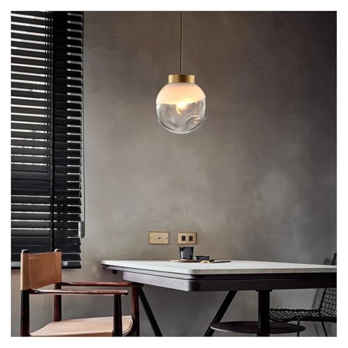 Chandelier, Small Pendant Light Nordic Designer Restaurant bar Dining Room All Copper Glass Bedroom headboard(White,D20cm) - size: D20cm, style: White