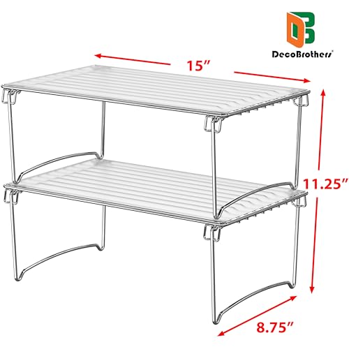 Deco Brothers Stackable Cabinet Shelf Organizer, 2 Pack, Chrome - color: Chrome
