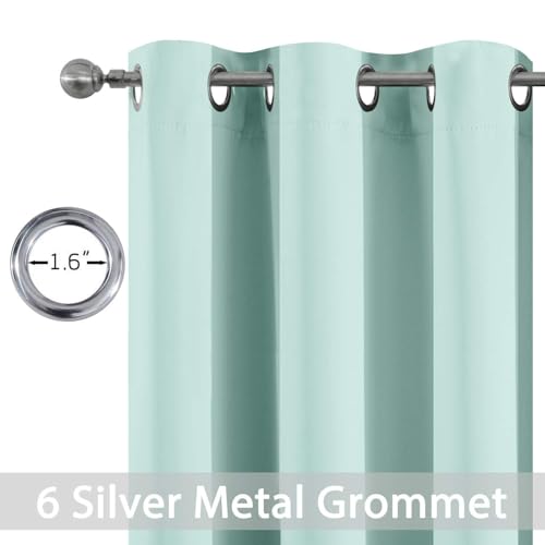 Yakamok Blackout Curtains 38x36 inch Aqua Thermal Drapes-Kitchen | 2 panels,room darkening,thermal insulated,noise reducing,privacy protection,grommet window treatment,living room study dining - color: Aqua, size: 38"W x 36"L (Pack of 2)