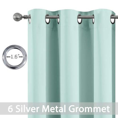 Yakamok Blackout Curtains 38x36 inch Aqua Thermal Drapes-Kitchen | 2 panels,room darkening,thermal insulated,noise reducing,privacy protection,grommet window treatment,living room study dining - color: Aqua, size: 38"W x 36"L (Pack of 2)