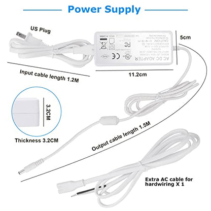 Kitchen Under Cabinet LED Lighting Kit, Super Bright, 6 PCS 12 Inches Light Bars, Plug-in or Hardwire Power Adapter, 31W 2000 Lumen, for Cabinet Counter Shelf Workbench (Daylight White 5000K) - color: White Cable-Daylight White 5000K