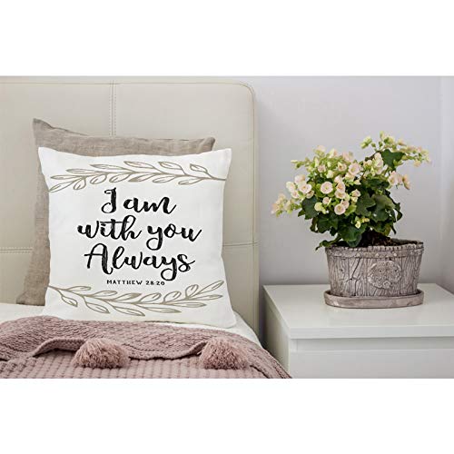 Throw Pillow Covers Verse I Am You Always Scripture Design Laurel Accents On White from Book Cotton Linen Decorative Square Pillowcases Cushion Cover 18 X 18 Inch - color: Multi 2