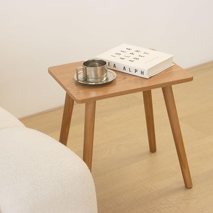 AWASEN Mid Century Modern Side Table, Small End Table for Living Room Bedroom Office Small Spaces, Modern Side Table Nightstand with Solid Wood, Easy Assembly, (Brown) - color: Brown