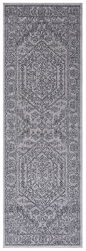 SAFAVIEH Adirondack Collection Runner Rug - 2'6" x 8', Light Grey & Dark Grey, Oriental Medallion Design, Non-Shedding & Easy to Clean, Ideal for Ideal for Hallway, Foyer, Kitchen, Bedroom (ADR108C) - color: Light Grey/Dark Grey, size: 2'6" x 8' (Runner)