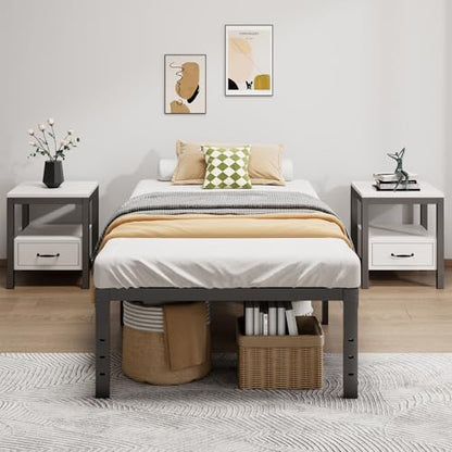 LUMUNANCE Metal Bed Frame Twin Size - 16 Inch Heavy-Duty Twin Platform Bed Frame No Box Spring Needed, Easy Assembly, Noise-Free, Sturdy Mattress Foundation, Underbed Storage Space - size: Twin, style: 16 Inch