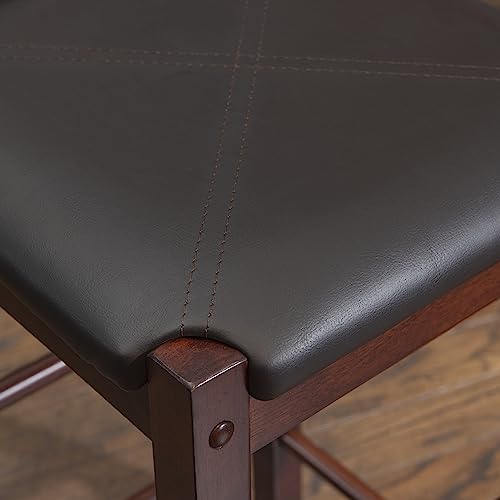 Linon Brown 3-Piece Table Faux Marble Tavern Set, 42" w x 22.25" d x 36" h - color: Brown