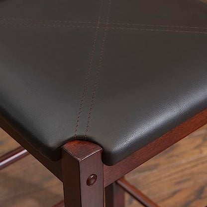 Linon Brown 3-Piece Table Faux Marble Tavern Set, 42" w x 22.25" d x 36" h - color: Brown