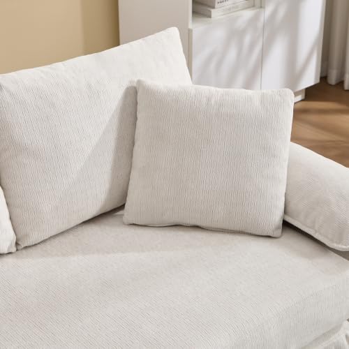 3-in-1 Convertible Pull Out Loveseat Sofabed, Upholstered Sleeper Sofa Bed | Foldable Loveseat Sleeper Couch, Space‑Saving Lounge Mattress Sofa with Pillows & Cushion for Living Room/Apartment, White - color: White