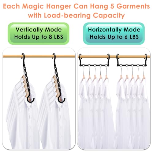 Closet Organizers and Storage, Magic Space Saving Hanger for 40 Heavy Clothes, Smart 360° Swivel Hook Cascading Hangers, Closet Organization Clothes Hangers, College Dorm Room Essentials for Girls | Upgraded Space Saving Hangers,Magic Closet Organization