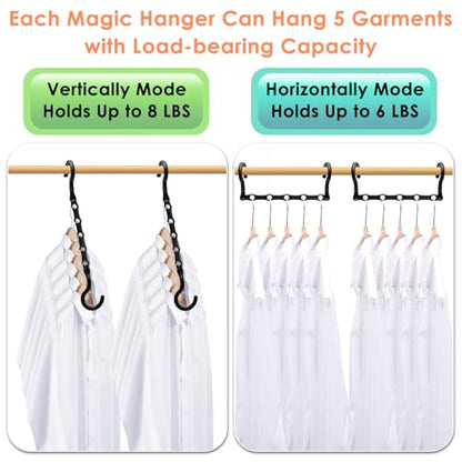 Closet Organizers and Storage, Magic Space Saving Hanger for 40 Heavy Clothes, Smart 360° Swivel Hook Cascading Hangers, Closet Organization Clothes Hangers, College Dorm Room Essentials for Girls | Upgraded Space Saving Hangers,Magic Closet Organization
