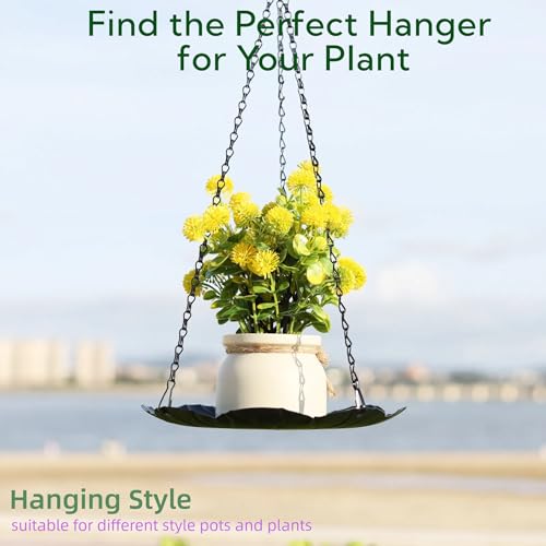 Hanging Planter for Indoor Outdoor, Plant Hanger, Hanging Plant Tray, | Plant Holder, Plant Pot Shelf Basket for Window, Wall, Ceiling, Garden with Chains and Hooks, 2Pcs - style: Leaf