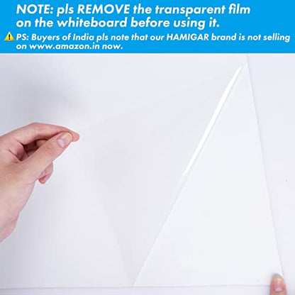 HAMIGAR White Board Sticker for Wall 18" x 79" Dry Erase Adhesive Paper | Dry Erase Board Wallpaper, Peel and Stick, Contact Paper Adhesive, No Ghost, can be Cut, Includes 1 Marker, Office Classroom - size: 79"W x 18"H