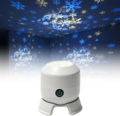 Dynamic Rotating LED Projector Light, 360° Rotating Ocean Wave Night Light Projector, Multi-Angle Projection Base, for Bedroom, Home Theater, Meditation and Relaxation (Snowflakes) - color: Snowflakes