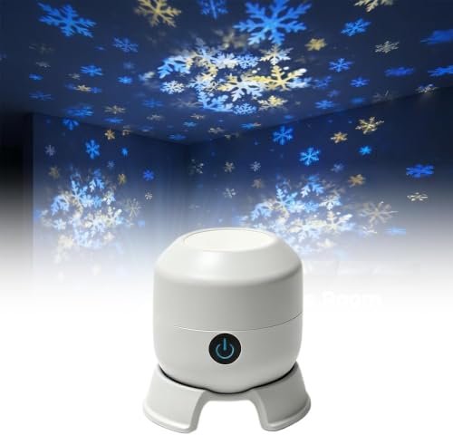 Dynamic Rotating LED Projector Light, 360° Rotating Ocean Wave Night Light Projector, Multi-Angle Projection Base, for Bedroom, Home Theater, Meditation and Relaxation (Snowflakes) - color: Snowflakes
