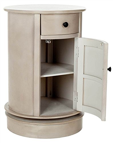 SAFAVIEH Furniture - Tabitha 1-Drawer Accent Table - Vintage Grey - Solid Wood - Farmhouse Storage Design - Ideal for Living Room, Entryway, 17.7"W x 17.7"D x 26"H - Fully Assembled (AMH5712A) - color: Vintage Grey