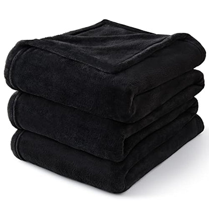 BEDELITE Fleece Blanket Soft Plush Twin Size Blanket Black 60"x80" | Ultra Soft Fleece, Plush Microfiber, Lightweight Warmth, All Season Comfort, Fade Resistant, Machine Washable, Couch Sofa Bed - color: Black, size: Twin(60"x80")