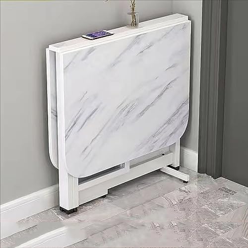 Expandable Drop Leaf Dining Table - Space-Saving Wooden Kitchen Table Multi-Functional 3-in-1 Design for Kitchen & Living Room Foldable Versatile Compact - color: D White Shelf, size: 100 cm