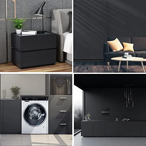Arthome 35.4''x120'' Black Contact Paper, Self Adhesive Wallpaper Waterproof Gloss PVC Vinyl, Oil Proof,Wallpaper, Black Vinyl Paper for Walls,Furniture Cover Surface,Countertop,Kitchen,Shelf Liner - color: Black Matte, size: 35.4" x 120"